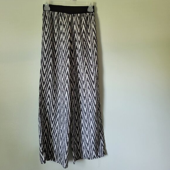 Body Central Pants Women's Small Wide Leg Black and White Elastic Waist Y2K - Picture 2 of 5